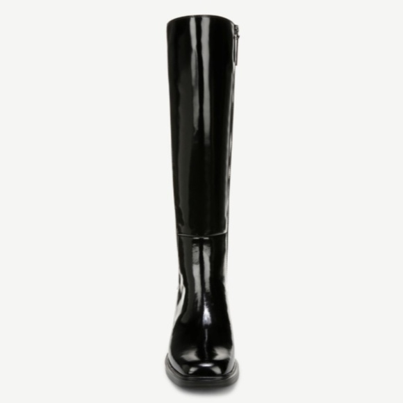 Franco Sarto Giselle Knee High Boot In Black Patent Leather / Black Leather - Picture 13 of 14